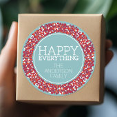 Sticker Rond Serre de Berry de vacances avec Happy Everything