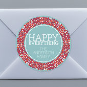 Sticker Rond Serre de Berry de vacances avec Happy Everything