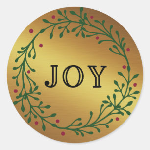 Sticker Rond Serre De Brindilles Et De Berries - Huile D'Or - J