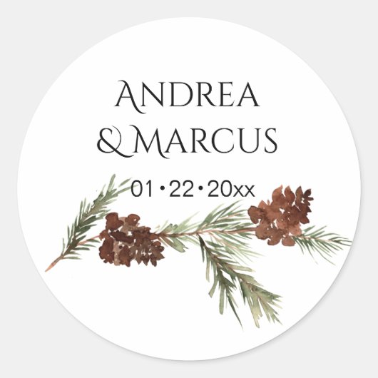 Sticker Rond Serre de mariage hivernal Pinery (Devant)