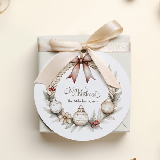 Sticker Rond Serre de Noël bleu rustique