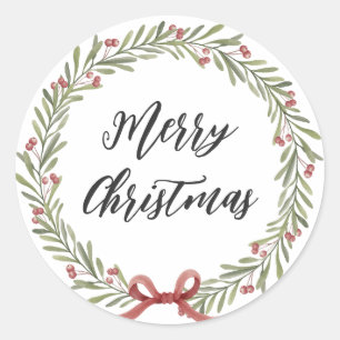 Sticker Rond Serre de Noël personnalisée Joyeux Noël