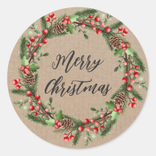 Sticker Rond Serre de Noël personnalisée Joyeux Noël