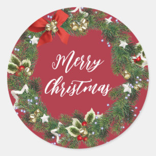 Sticker Rond Serre de Noël personnalisée Joyeux Noël