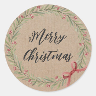 Sticker Rond Serre de Noël personnalisée Joyeux Noël