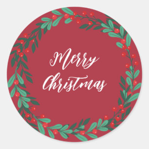 Sticker Rond Serre de Noël personnalisée Joyeux Noël