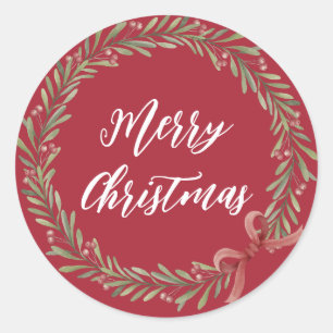 Sticker Rond Serre de Noël personnalisée Joyeux Noël