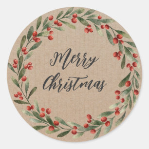 Sticker Rond Serre de Noël personnalisée Joyeux Noël