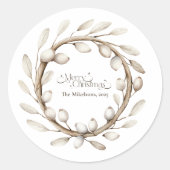 Sticker Rond Serre de Noël rustique (Devant)