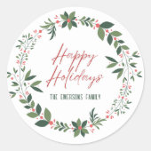 Sticker Rond Serre de Noël verte et rouge (Devant)