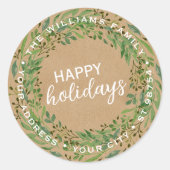 Sticker Rond Serre Feuille personnalisée Laurel Mistletoe (Devant)