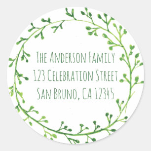 Sticker Rond Serre feuillue verte