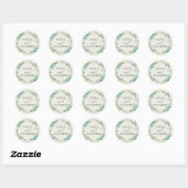 Sticker Rond Serre | Mariage botanique aquarelle (Feuille)