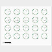 Sticker Rond Serre | Mariage botanique aquarelle (Feuille)