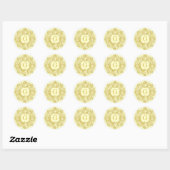 Sticker Rond Serre vintage Ornée Or (Feuille)
