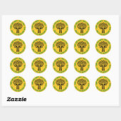 Sticker Rond Serrer un arbre sauver notre terre (Feuille)