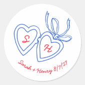 Sticker Rond Serrure de coeur Whimsical Doodle Croquis moderne  (Devant)