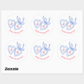 Sticker Rond Serrure de coeur Whimsical Doodle Croquis moderne  (Feuille)