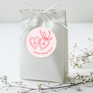 Sticker Rond Serrure de coeur Whimsical Doodle Croquis moderne 