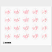 Sticker Rond Serrure de coeur Whimsical Doodle Croquis moderne  (Feuille)