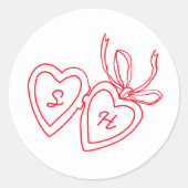 Sticker Rond Serrure de coeur Whimsical Doodle Croquis moderne  (Devant)