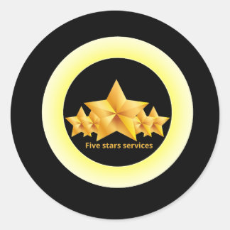 Sticker Rond service cinq étoiles classique