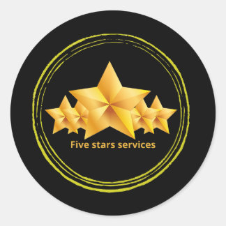 Sticker Rond Service cinq étoiles, petite entreprise