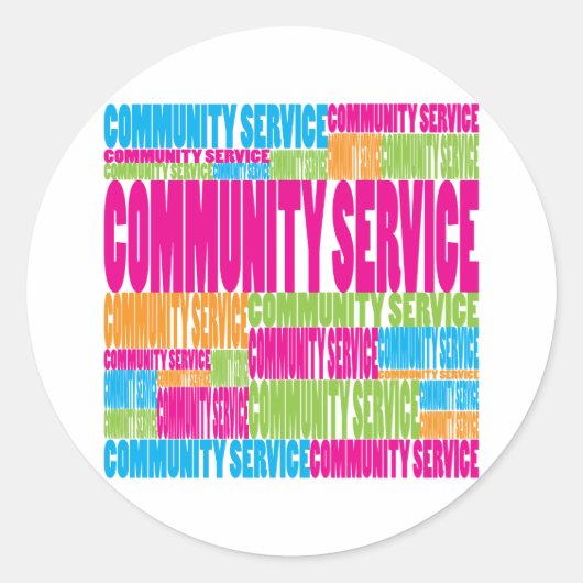 Sticker Rond Service communautaire coloré (Devant)