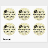 Sticker Rond Service d'amour Galates 5-13 (Feuille)