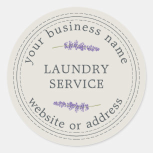 Sticker Rond Service de blanchisserie moderne vintage Nom d'ent