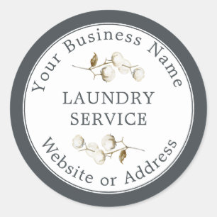 Sticker Rond Service de blanchisserie moderne vintage Nom d'ent