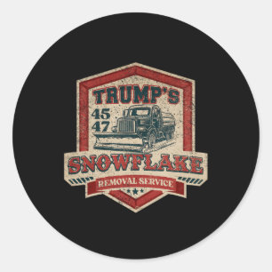 Sticker Rond Service de déneigement de Trump Funny Trump Chris