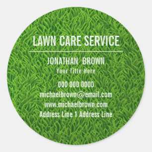 Sticker Rond Service de jardin tonte de pelouse herbe