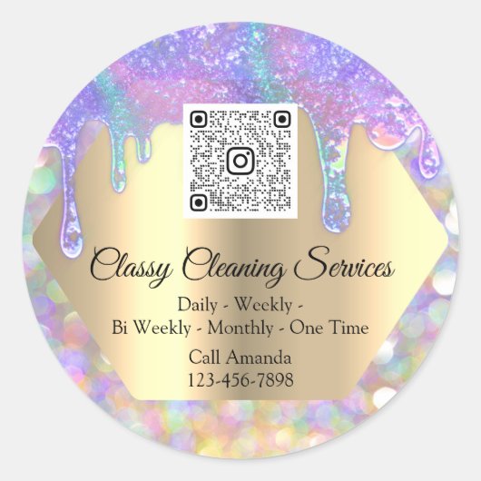 Sticker Rond Service de nettoyage classique Maid Maid Housekeep (Devant)