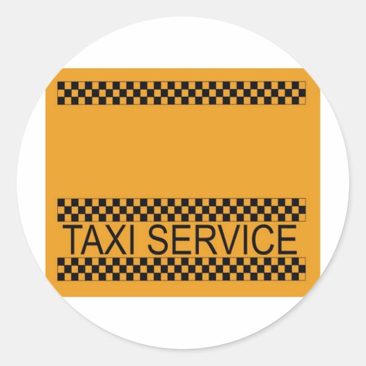Sticker Rond Service de taxi avec espace pour le texte (Devant)