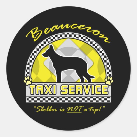 Sticker Rond Service de taxi de Beauceron (Devant)