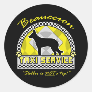 Sticker Rond Service de taxi de Beauceron