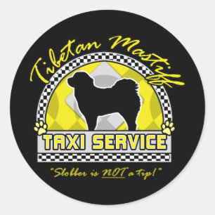 Sticker Rond Service de taxi de mastiff tibétain