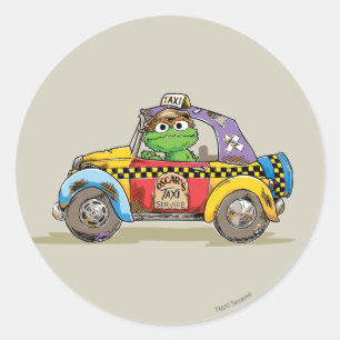 Sticker Rond Service de taxi Oscar vintage