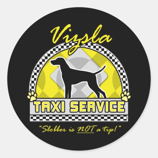 Sticker Rond Service de taxi Vizsla (Devant)