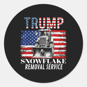 Sticker Rond Service d'enlèvement de flocon de neige drôle Dona