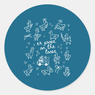 Sticker Rond Service des urgences Er Goose Loose