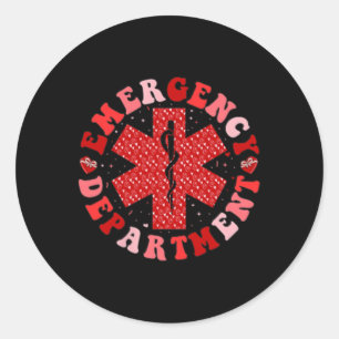 Sticker Rond Service des urgences Saint-Valentin Er Infirmière