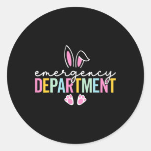 Sticker Rond Service D'Urgence Bunny Salle D'Urgence Er Infirmi