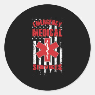 Sticker Rond Services Médicales d'urgence EMS EmT Paramètre Cad