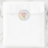 Sticker Rond Serviette en papier pour fête prénuptiale avec gla (Sac)