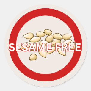 Sticker Rond Sesame Free Food Allergy Alert Classic