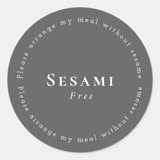 Sticker Rond Sesame-Free Request Sticker, Dark-gray - White (Devant)