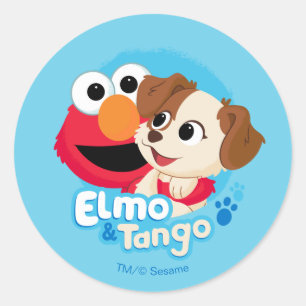 Sticker Rond Sesame Street Badge Elmo & Tango