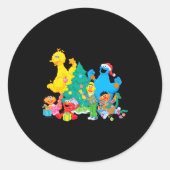 Sticker Rond Sesame Street Christmas Pals (Devant)